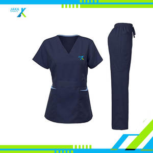 Juego de uniformes médicos para mujer, respetuoso con el medio ambiente, elástico, ultrasuave, uniforme, bolsillo en contraste, Color personalizado, enfermera, Doctor, Hospital - Product Image 5