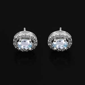 Blue Zircon Earrings 925 Sterling Silver Studs CZ Gemstone December Birthstone <b>Jewelry</b> Women Special - Product Image 4