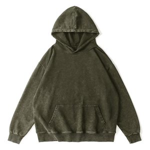 2025 nouveauté tendance sweat à capuche lavé à l'acide de haute qualité 100% coton respirant thermique haute rue pour hommes pour l'hiver pas cher - Product Image 3