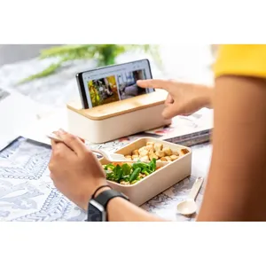 Boîte à lunch en bambou personnalisée Laksa pour fournitures de bureau - Product Image 4