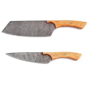 Ensemble de 6 couteaux de chef en gros, manche en bois d'olivier, ensemble de couteaux de cuisine avec sac à couteaux en cuir - Product Image 3