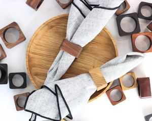 Wooden Napkin rings Rustic Napkin Shape <b>Wedding</b> <b>tissue</b> Rings Wood napkin rings gold hammered tissuefor kitchen restaurant - Product Image 4