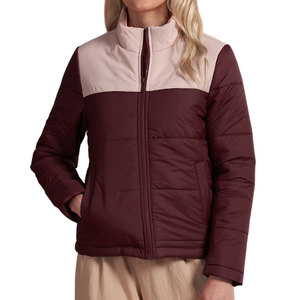 เสื้อแจ็คเก็ตพัฟเฟอร์ผู้หญิงคุณภาพดีเยี่ยมสำหรับฤดูหนาว แบบหนา บุใยสังเคราะห์ มีปกตั้ง ตัดสี กระเป๋าเย็บติด ซับในขนแกะ เหมาะสำหรับใส่กลางแจ้ง - Product Image 5