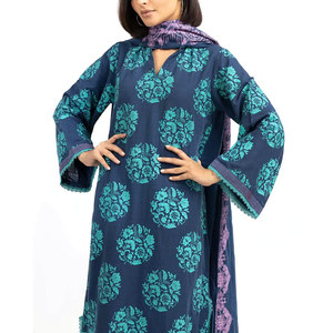 Service OEM Robe d'été décontractée en lin pour femmes à la mode et personnalisable Salwar Kameez avec une couleur et un design uniques - Product Image 3