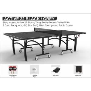 Iconic Active 22 Professional <b>Table</b> <b>Tennis</b> Set Full-Size Moveable MDF <b>Table</b> 25mm <b>Foldable</b> Surface Modern Style - Product Image 3