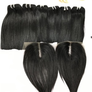Paquets et fermetures de cheveux humains vierges 100% bruts non traités pour extensions de cheveux de perruque - Product Image 5