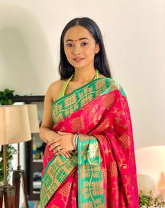 Vêtements ethniques indiens de Style moderne, belle soie Banarasi, sari tissé pour femmes, fournisseur de mode, prix le plus bas - Product Image 5