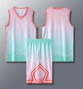Basketball Sportswear <b>Printed</b> <b>Mesh</b> Jersey with Team Logo Stock Design Basketball Uniform - Product Image 2