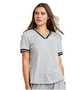 Logotipo personalizado contraste Trim Camiseta 100% algodón contraste puntada manga corta Camiseta sólido contraste Trim camisetas - Product Image 1