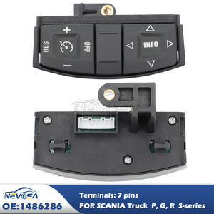 Nevosa 1486286 interrupteur de régulateur de vitesse 7 broches Module inférieur de <span class=keywords><strong>volant</strong></span> interrupteur de commande Audio pour <span class=keywords><strong>SCANIA</strong></span> P, G, R, T; F, K, N - Product Image 2