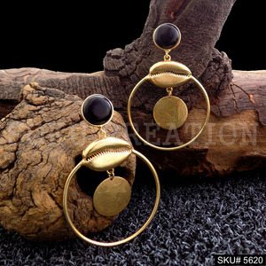 Boucles d'oreilles en plaqué or avec pierres précieuses, boucles d'oreilles pendantes SKU5620 - Product Image 1