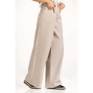 Pantalones Palazzo de Pierna Ancha y Cintura Alta, Transpirables, de Lona, Estilo Cargo, con Efecto Arrugado, Estilo Casual para Primavera WM-COD-WS25-010B - Product Image 5