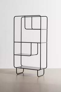 Étagère industrielle moderne à cadre métallique avec design asymétrique, parfaite pour les livres, les plantes, les haut-parleurs et l'affichage décoratif - Product Image 2