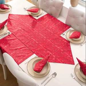 Bộ bàn ăn 5 món màu đỏ và 4 dấu vị trí 35x45 cm <span class=keywords><strong>1</strong></span> tam giác Á hậu 50x150 cm trang trí bàn thanh lịch - Product Image 1