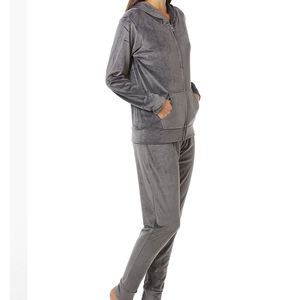 100% haut de haute qualité à manches longues dames velours survêtements ensemble Offre Spéciale Slim Fit 2 pièces velours survêtement pour les femmes - Product Image 6