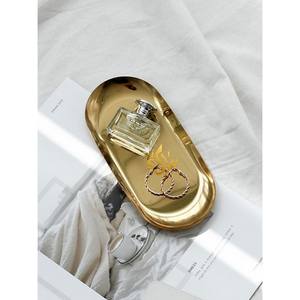 Bandeja de comida de acero inoxidable hecha a mano diseño lujoso forma rectangular bordes curvos última llegada bandeja de presentación para servir comida - Product Image 5