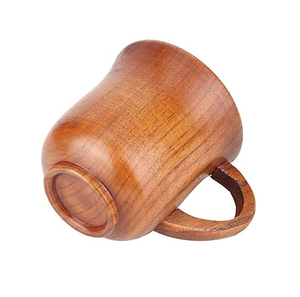 Ensemble de tasses et de soucoupes en bois naturel Marchandises en stock Tasses à thé uniques en bois écologiques au meilleur prix - Product Image 5