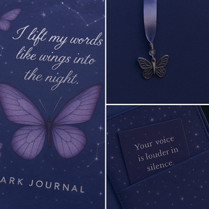 Diario di preghiera LABON celeste farfalla alzo le mie parole come ali nel diario cristiano viola taccuino devozionale notte - Product Image 2