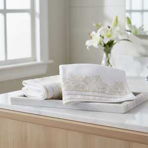 Serviette de bain et de toilette de luxe 100% coton velours turc, motif Cinar, 50x90cm, 500 GSM, super absorbante, ultra douce, MYT-EX personnalisée - Product Image 3