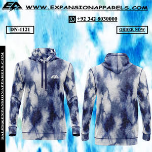 Vente en gros 100% coton sweat à capuche personnalisé pour hommes haute qualité Tie Dye fermeture éclair avec techniques brodées imprimé sur mesure pour l'hiver - Product Image 5
