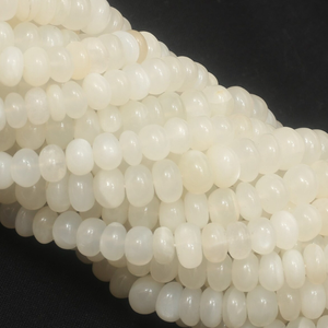 ลูกปัดมูนสโตนสีขาว AAA รูปทรงรอนเดล: อัญมณีเรียบเนียนสำหรับงานฝีมือและเครื่องประดับ - Product Image 4