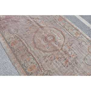 Alfombra de lana Oriental turca Vintage, 5,5x9,1 pies, área grande, Beige, naranja, diseño de retazos para pasillo, habitación rectangular, respaldo de látex - Product Image 5