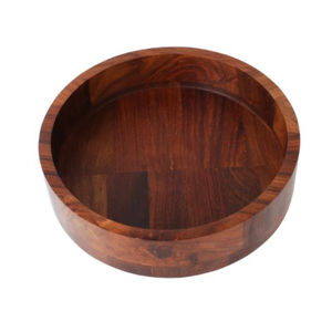Recién llegado, forma redonda, utensilios de cocina de madera de teca, cazuela de comida, aspecto atractivo, cazuela de madera de lujo hecha a mano, olla caliente - Product Image 5