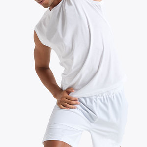 Camiseta sin mangas de entrenamiento para hombre, camiseta de entrenamiento de gimnasio ajustada, ropa atlética ligera de verano, ropa de Fitness sin mangas de algodón tejida - Product Image 3