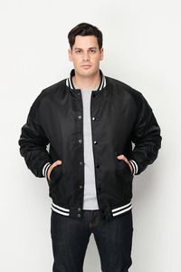 Chaquetas universitarias de satén negras personalizadas para hombre Chaquetas de satén impermeables 2024 Chaquetas universitarias personalizadas para hombre al por mayor - Product Image 3