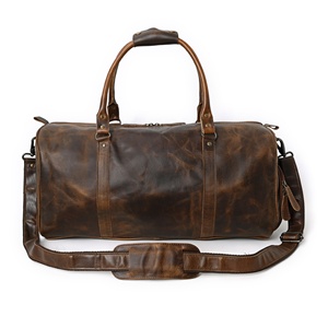 Bolsa de Lona de Cuero Hecha a Mano de Primera Calidad |   Bolsa de Viaje de Fin de Semana de Cuero Vacuno de Grano Completo |   Bolsa Deportiva de Gran Capacidad para Gimnasio y Aire Libre - Product Image 1