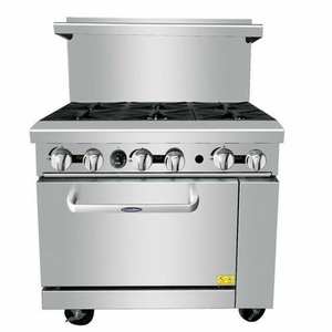 Cuisinière de restaurant de haute qualité Koolmore KM-CR36-LP 36 pouces avec four, propane liquide, 6 brûleurs, acier inoxydable - Product Image 1