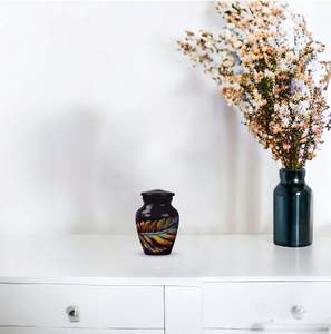 Mini urnas de recuerdo funerario de hojas de otoño coloridas para cenizas humanas, urna de cremación masculina y femenina, cenizas humanas para adultos, tamaño personalizado para adultos - Product Image 2