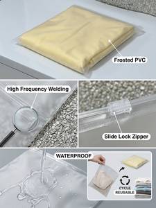 Custom Frosted PVC Slider Pouch Waterproof Reusable <b>Zip</b> Lock Packaging <b>Bag</b> for Textile Clothing Garment - Product Image 3