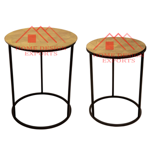 Ensemble de 3 café en métal fait à la main et nidification en laiton fini antique haut salon décor meubles de Table - Product Image 4