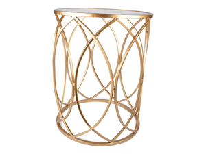 Exquisita mesa de centro de metal dorado con tapa de espejo para una decoración lujosa y de alta gama a precio de mayorista - Product Image 4