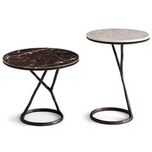 Stylish Modern Circle-Shaped <b>Coffee</b> <b>Table</b> with <b>White</b> Gold Marble Top and Metal Frame for Living Room Furniture - Product Image 3