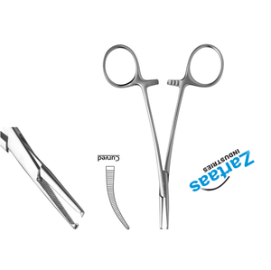 คีมจับเส้นเลือดแบบโค้ง Halsted-Mosquito คุณภาพสูง ผลิตจากสแตนเลส ฟัน 1x2 ขนาด 12.5 ซม. ผลิตโดยผู้ผลิตเครื่องมือผ่าตัด - Product Image 3