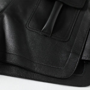 Pantalones cortos de cuero hechos a medida al por mayor para hombres y mujeres Pantalones cortos de cuero de moda de cuero genuino de color de nuevo diseño - Product Image 4