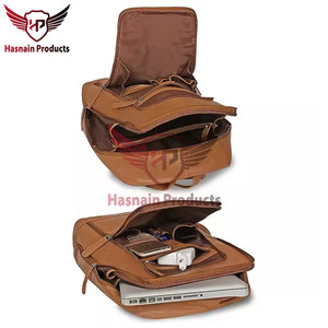 Sac à dos en cuir de Style Vintage de qualité supérieure fabriqué à la main spacieux sac à dos pour ordinateur portable doux grande capacité en plein air voyage école utilisation - Product Image 3