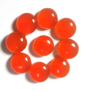คาร์เนเลียนทรงกลมแบบคาโบชอง พลอยกึ่งมีค่า ขัดเงาเรียบ ขนาดมาตรฐาน พลอยหลวมสำหรับทำแหวนและเครื่องประดับ - Product Image 2