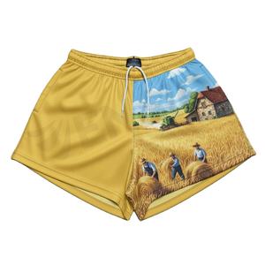 Respirant de haute qualité Concevez votre propre logo Polyester Rugby Footy Shorts Sublimation de poche Shorts design agricole - Product Image 2