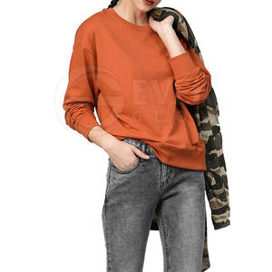 Sudadera con logotipo de algodón de lana para mujer, suéter de cuello redondo, jersey de gran tamaño con estampado personalizado, sudadera 2024, ropa bordada personalizada - Product Image 5