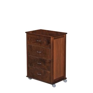 Chariot de rangement multi-usages moderne en hêtre avec plateau en bois massif et roulettes en plastique pour la cuisine - Product Image 4