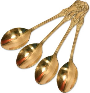 Ensemble de couverts en laiton écologiques sur mesure avec finition miroir plaqué or, 6 cuillères pour mariages et cadeaux - Product Image 2