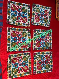 Housse de coussin brodée indienne en coton, housse de coussin décorative pour mariage, fête, décoration de la maison, ensemble de housses de coussin carrées - Product Image 4