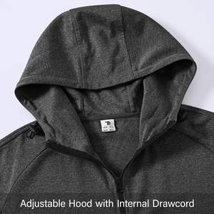 ชุดวอร์ม2ชิ้นลำลองสำหรับผู้ชาย, ชุดวอร์มแขนยาวมีฮู้ดสำหรับใส่วิ่งกางเกงขายาวออกแบบโลโก้ได้ตามต้องการขนาดพิเศษน้ำหนักเบา - Product Image 6