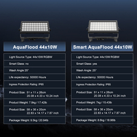 SHEHDS 44x10W Etapa al aire libre Iluminación de inundación Arandela de pared RGBW 4 en 1 Bar Impermeable IP65 para DJ Disco Party