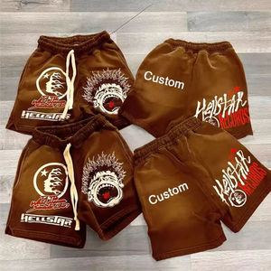 Pantalones Cortos Deportivos Unisex Personalizados OEM, de Verano, Gruesos, 100% Algodón Mezclado, Impresión Serigráfica, Estilo Urbano, Vintage, Desteñidos al Sol - Product Image 4