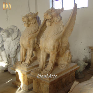 Ideal artes mão esculpida pedra mármore tigre estátua grande escultura Animal para a decoração do jardim ao ar livre - Product Image 5