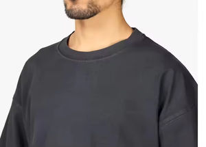 Camiseta de manga larga de verano de gran tamaño para hombre con logotipo frontal de doble capa-Camiseta extragrande única de doble capa - Product Image 3